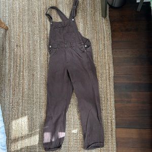 free people chocolate brown overalls